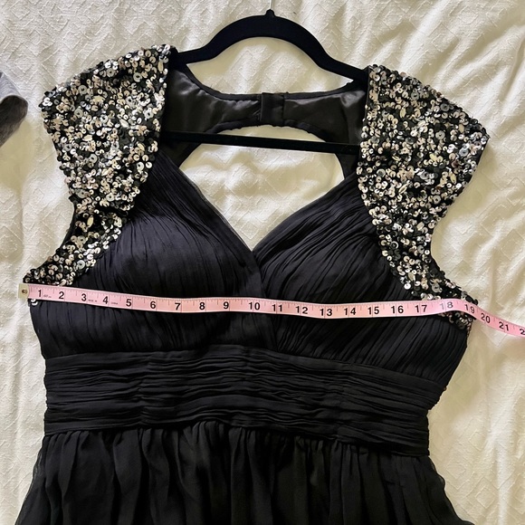 {Scala} Silk & Sequin Evening Cocktail Mini Dress - Picture 6 of 11